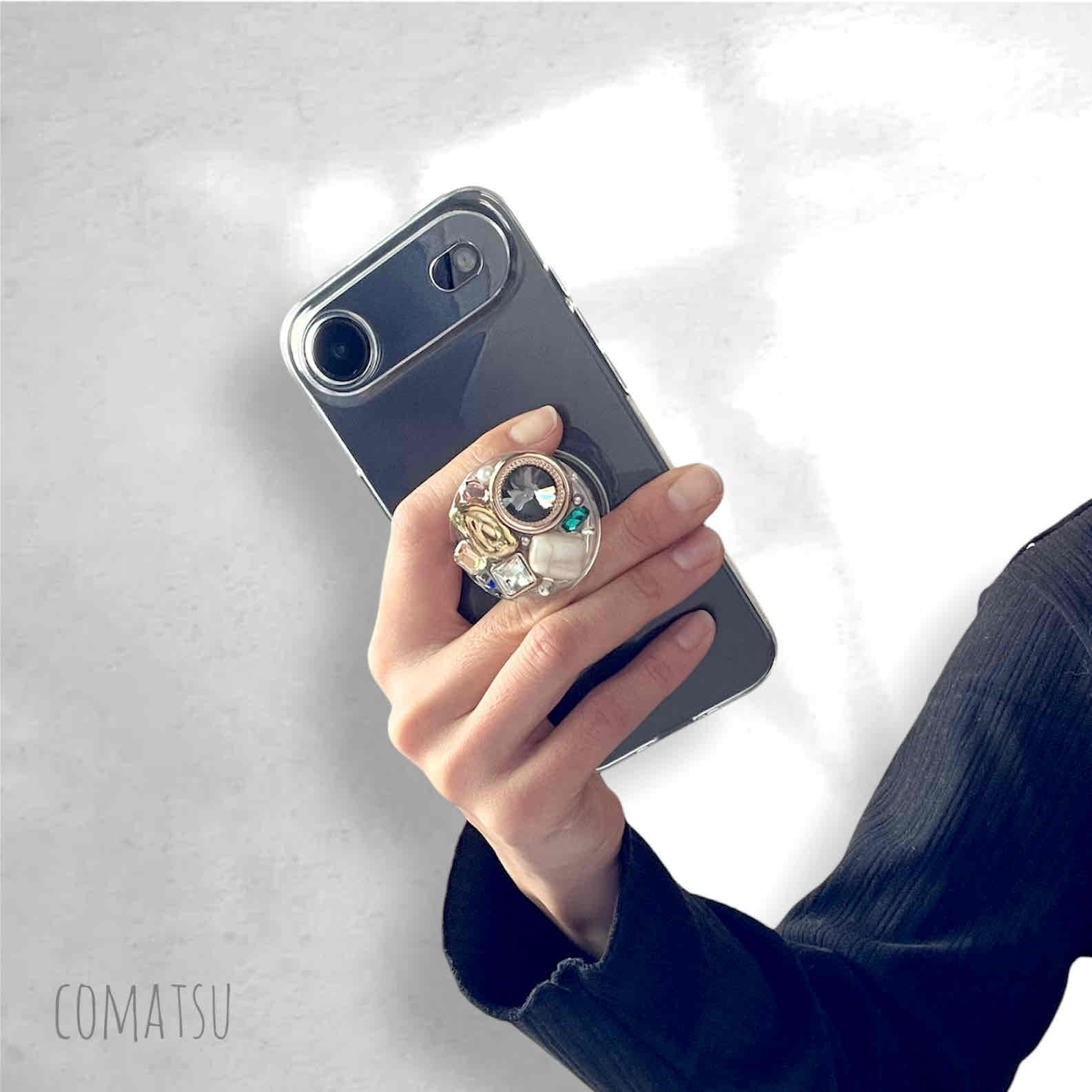 キラキラBijou グリップソケット付きスマホケース スマホスタンド カバー | 8枚目